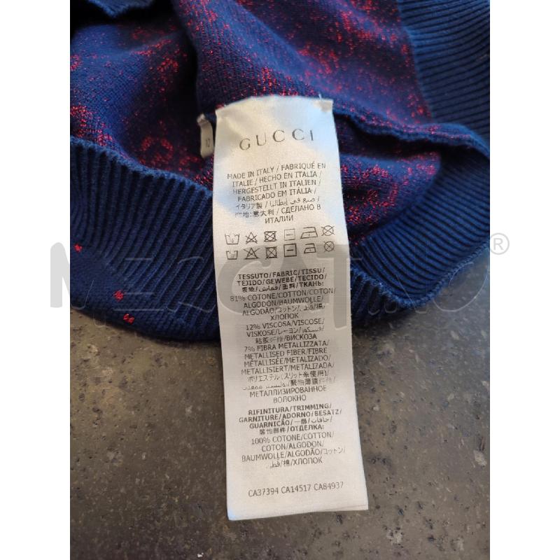 MAGLIA DONNA BLU GUCCI MONOGRAM ROSSO  | Mercatino dell'Usato Roma montemario 4