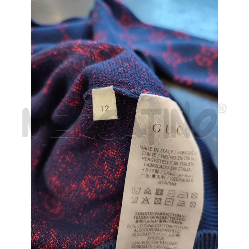 MAGLIA DONNA BLU GUCCI MONOGRAM ROSSO  | Mercatino dell'Usato Roma montemario 5