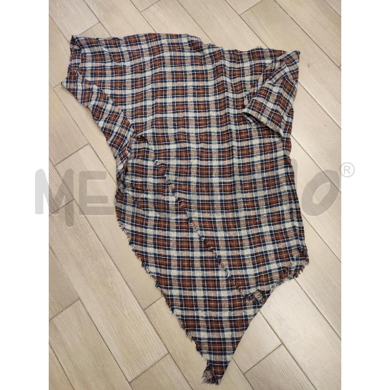 MAGLIA DONNA BLU QUADRI MARRONI MASCOOB | Mercatino dell'Usato Roma montemario 1