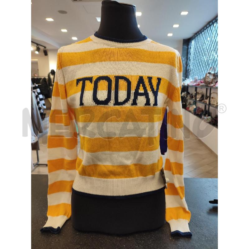 MAGLIA DONNA GIALLA RIGHE BIANCHE ALBERTA FERRETTI TODAY | Mercatino dell'Usato Roma montemario 1