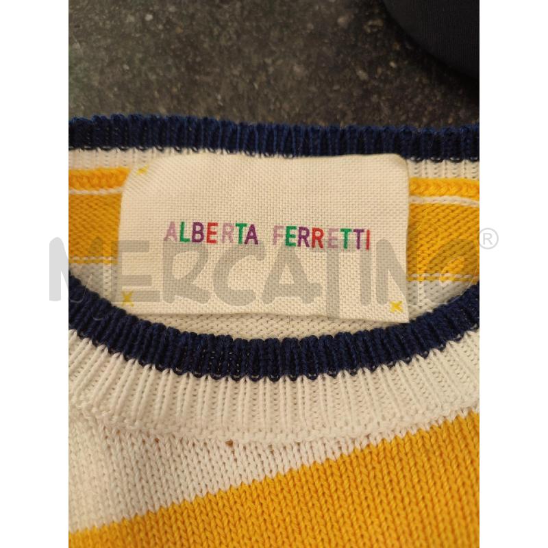 MAGLIA DONNA GIALLA RIGHE BIANCHE ALBERTA FERRETTI TODAY | Mercatino dell'Usato Roma montemario 2
