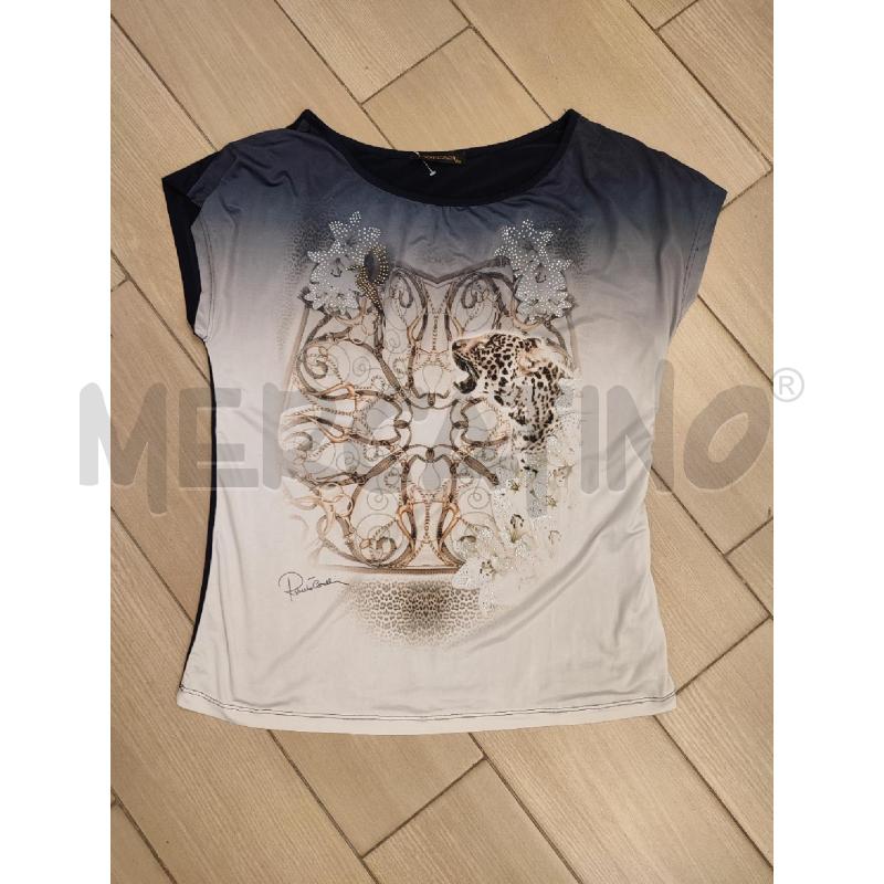 MAGLIA DONNA GRIGIA BLU ROBERTO CAVALLI BRILLANTINI | Mercatino dell'Usato Roma montemario 1