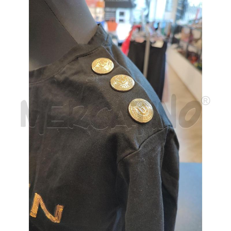 MAGLIA DONNA NERA BALMAIN PAILLETTES DORATE | Mercatino dell'Usato Roma montemario 3