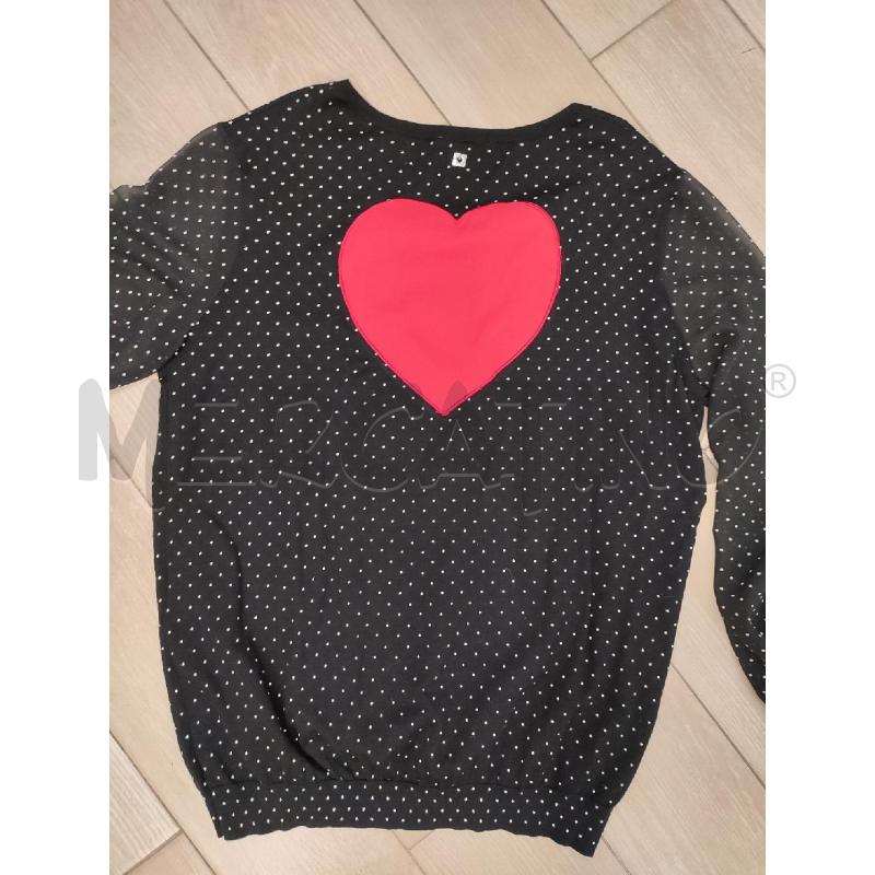 MAGLIA DONNA NERA TWINSET POIS CUORE ROSSO | Mercatino dell'Usato Roma montemario 2