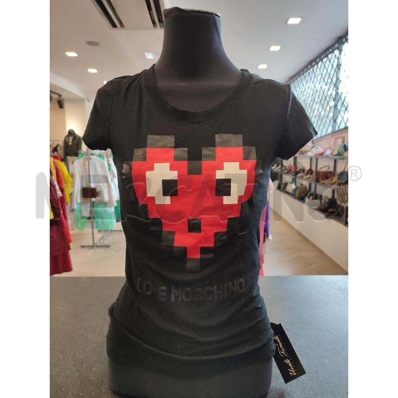MAGLIA DONNA NERO MOSCHINO CUORE PIXEL | Mercatino dell'Usato Roma montemario 1