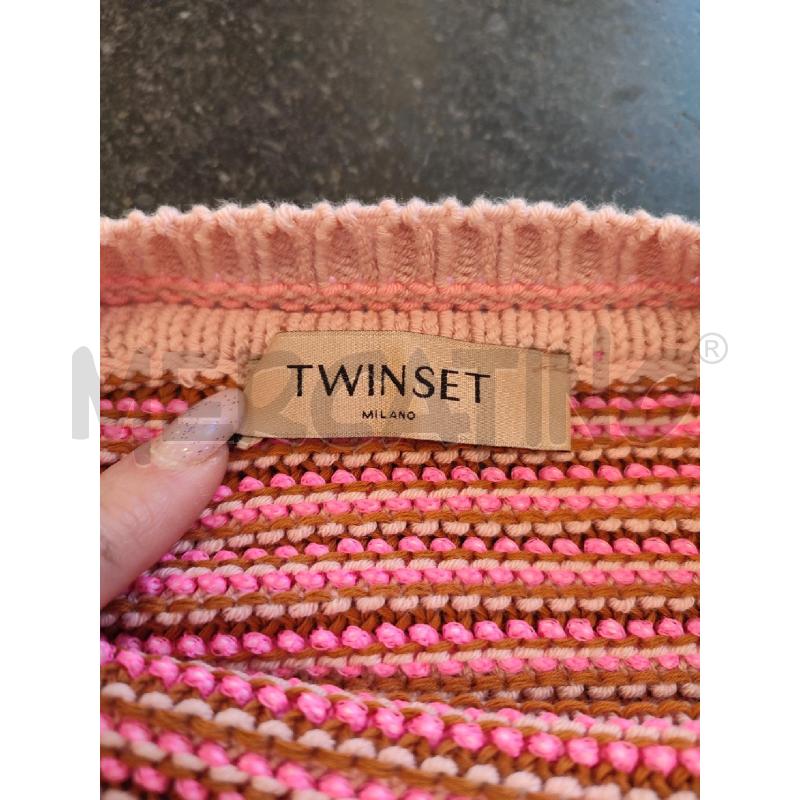 MAGLIA DONNA ROSA TWINSET RIGHE GIALLE | Mercatino dell'Usato Roma montemario 2
