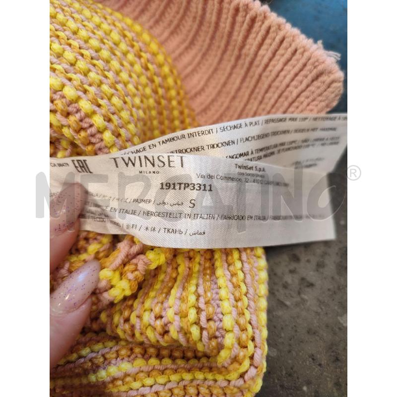 MAGLIA DONNA ROSA TWINSET RIGHE GIALLE | Mercatino dell'Usato Roma montemario 3