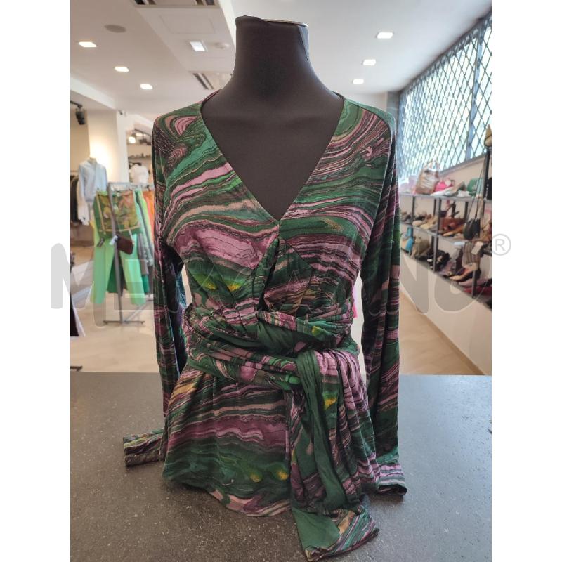 MAGLIA DONNA VERDE VIOLA ETRO LACCI LUNGHI | Mercatino dell'Usato Roma montemario 1
