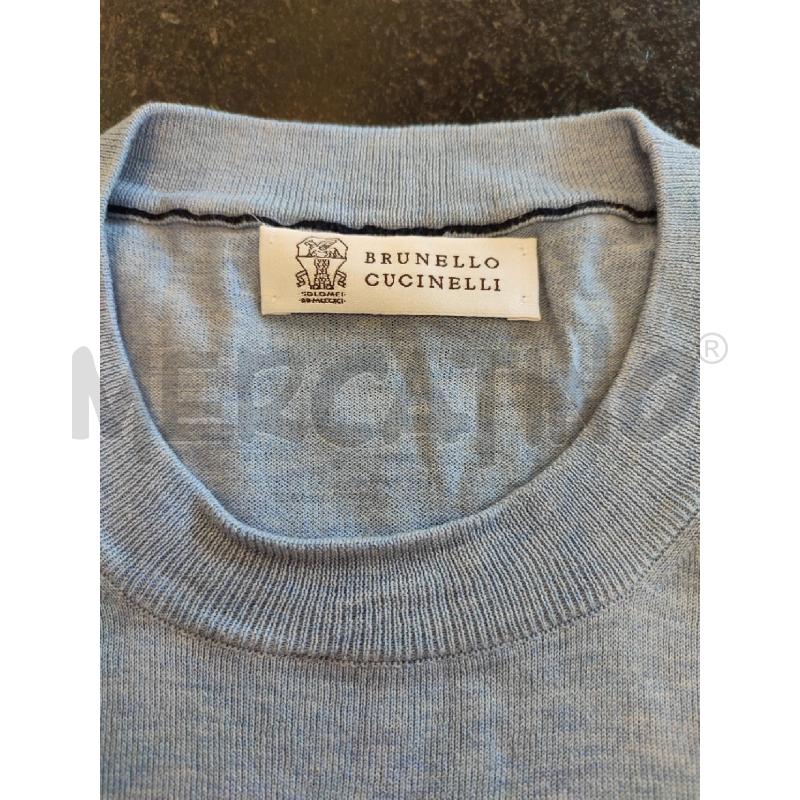 MAGLIONCINO CELESTE BRUNELLO CUCINELLI COTONE | Mercatino dell'Usato Roma montemario 2