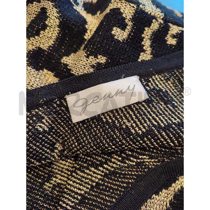 MAGLIONE DONNA GENNY NERO FANTASIA DORATA SCOLLATO  | Mercatino dell'Usato Roma montemario 3