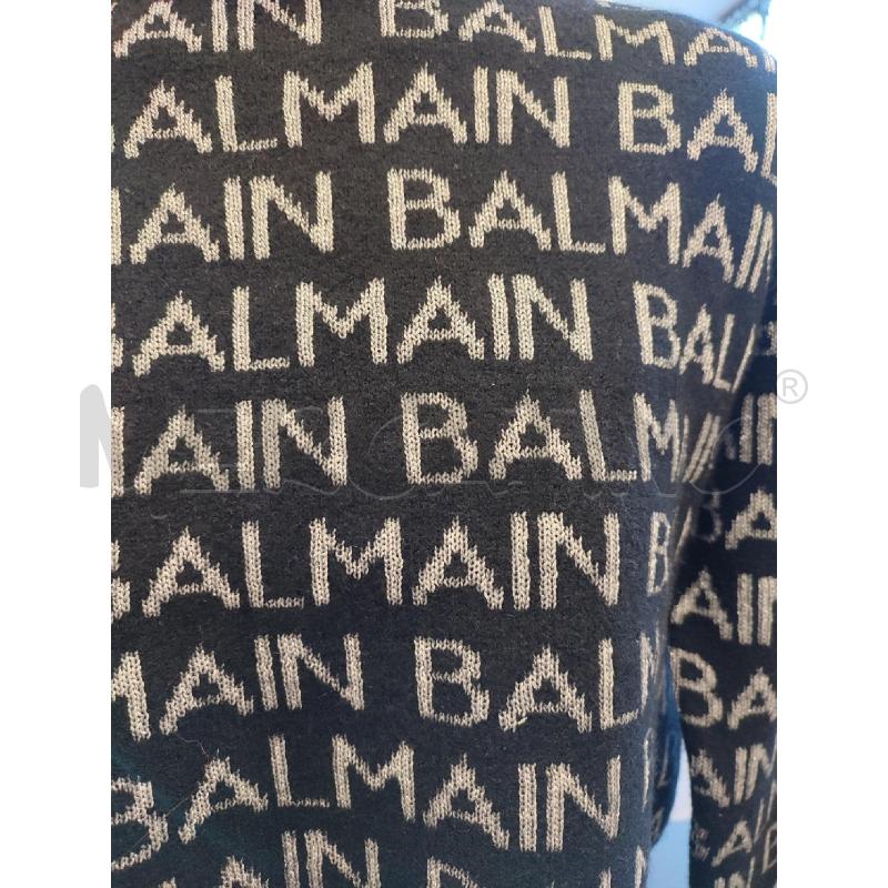 MAGLIONE RAGAZZA NERO BALMAIN SCRITTA BIANCA | Mercatino dell'Usato Roma montemario 2