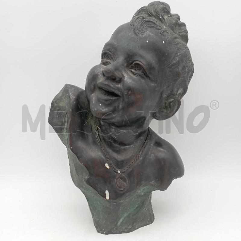 MEZZO BUSTO BRONZO BAMBINO CON COLLANA | Mercatino dell'Usato Roma montemario 1