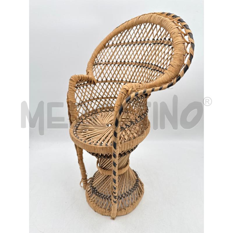 MINIATURA SEDIA LEG TRECCIE NERE | Mercatino dell'Usato Roma montemario 2