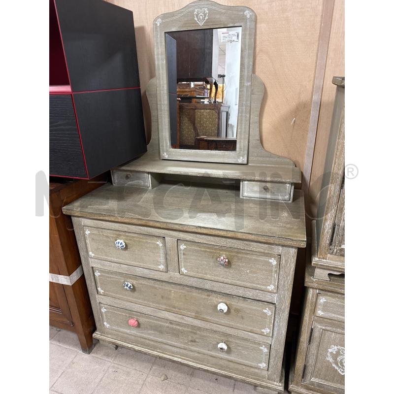 MOBILE TOLETTA+COMODINI SHABBY MDM GRIGIO | Mercatino dell'Usato Roma montemario 3