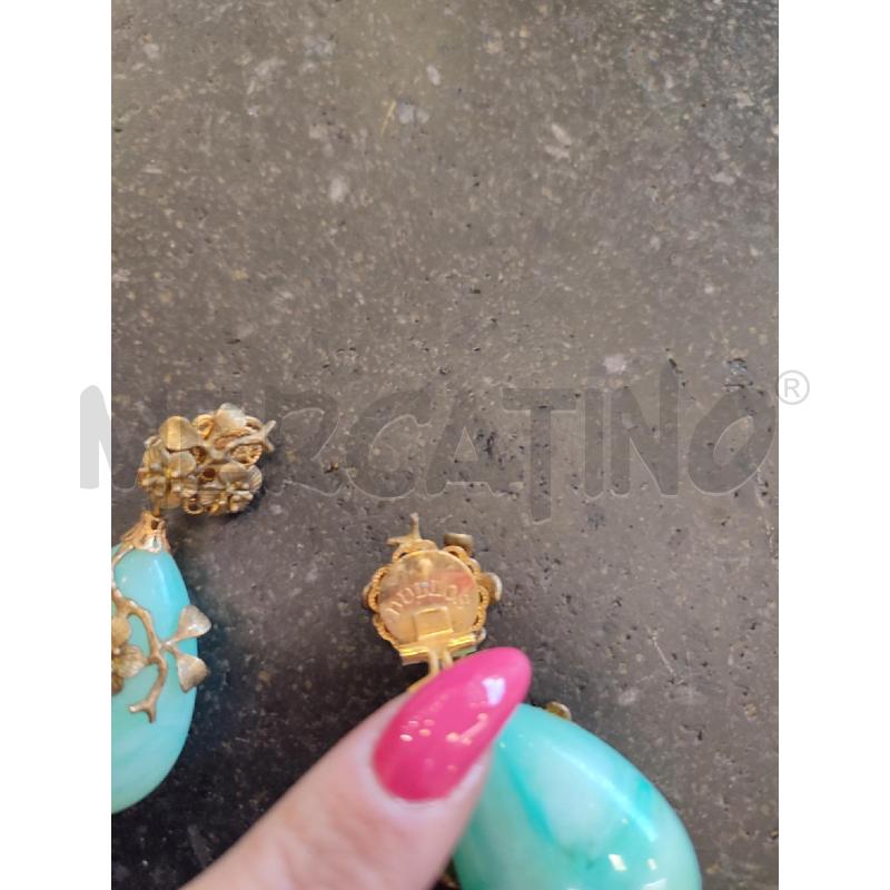 ORECCHINI DUBLOS GOCCIA CELESTE MARMORIZZATA | Mercatino dell'Usato Roma montemario 2