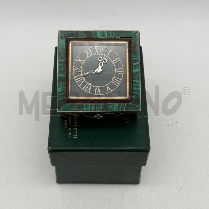 OROLOGIO TAVOLO MALACHITE SQUADRATO | Mercatino dell'Usato Roma montemario 1