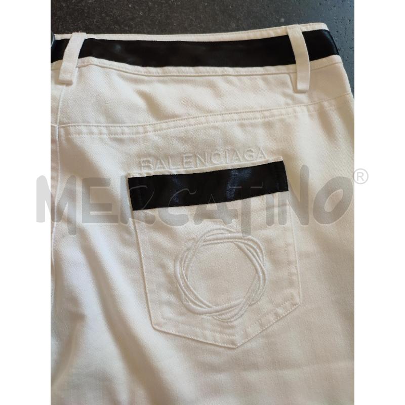 PANTALONE DONNA BIANCO BALENCIAGA FASCIA NERA | Mercatino dell'Usato Roma montemario 3