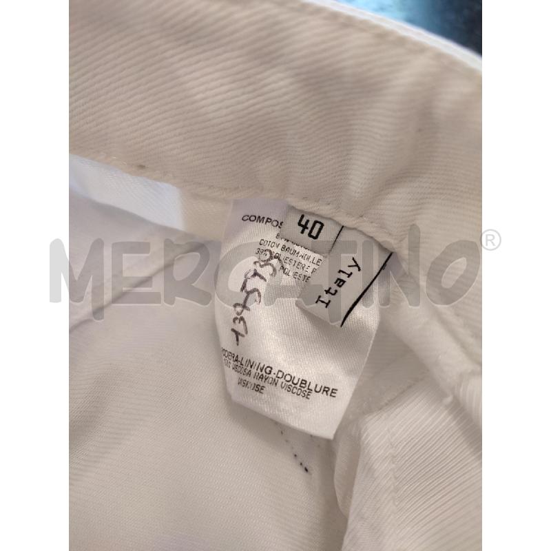 PANTALONE DONNA BIANCO BALENCIAGA FASCIA NERA | Mercatino dell'Usato Roma montemario 4