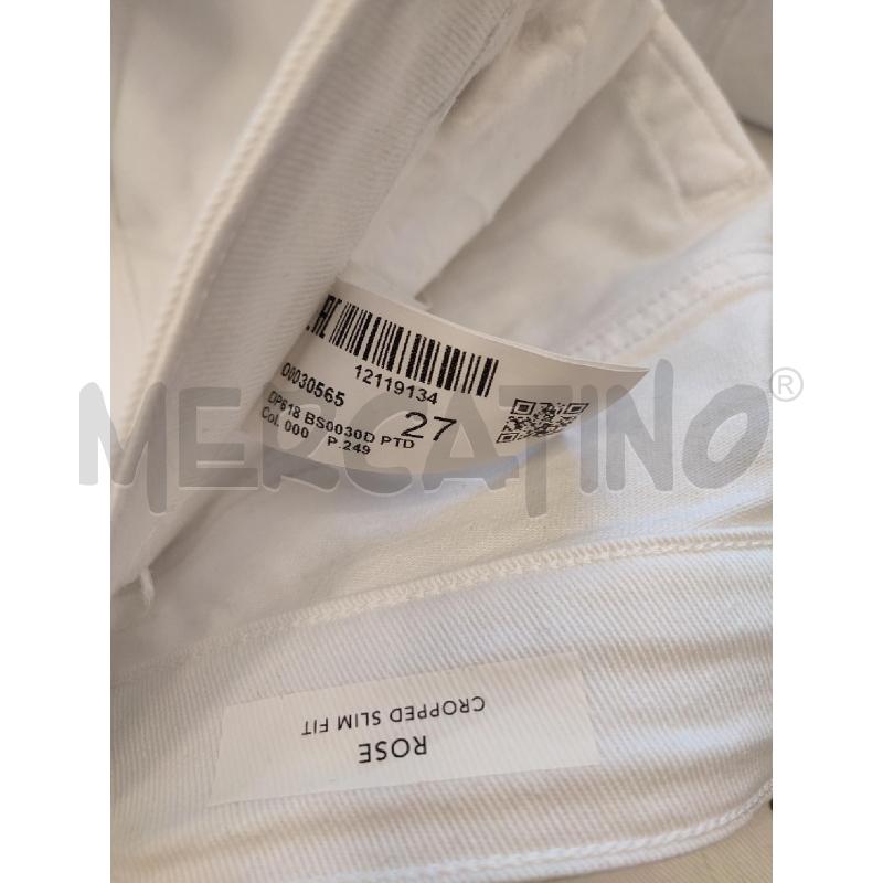 PANTALONE DONNA BIANCO DONDUP ROSE | Mercatino dell'Usato Roma montemario 3