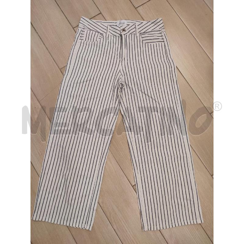 PANTALONE DONNA BIANCO RIGHE DONDUP | Mercatino dell'Usato Roma montemario 1