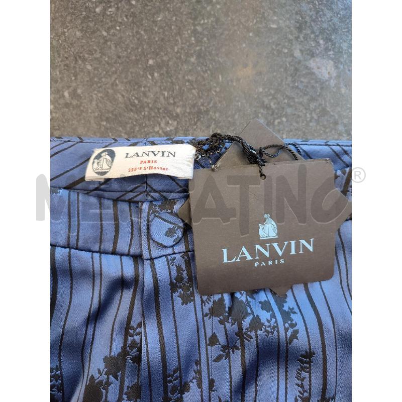 PANTALONE DONNA BLU LANVIN FIORI NERI | Mercatino dell'Usato Roma montemario 2