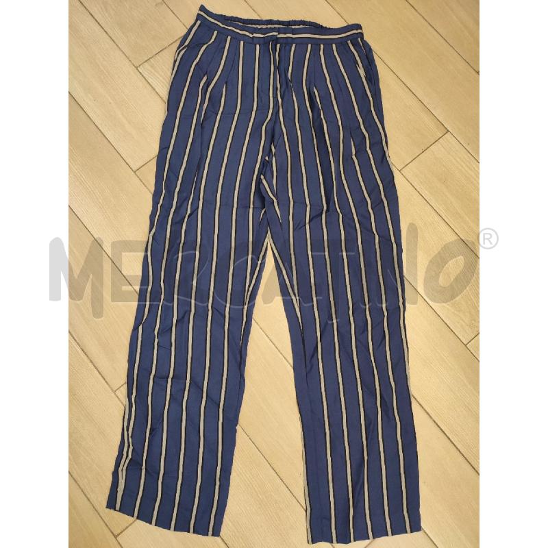 PANTALONE DONNA BLU MALIPARMI RIGHE BEIGE | Mercatino dell'Usato Roma montemario 1
