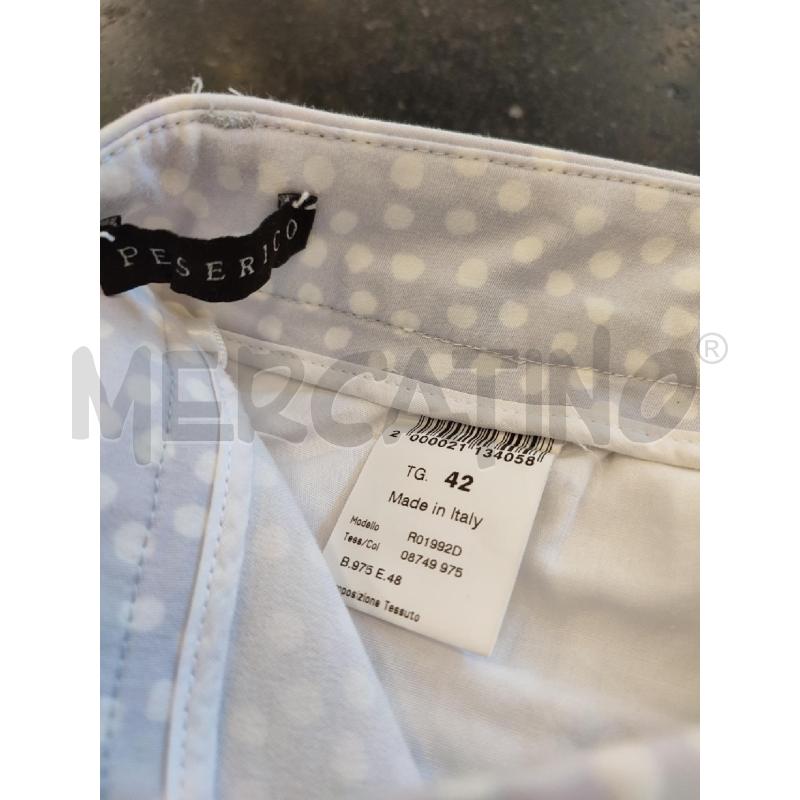 PANTALONE DONNA CELESTE PESERICO POIS BIANCHI | Mercatino dell'Usato Roma montemario 2