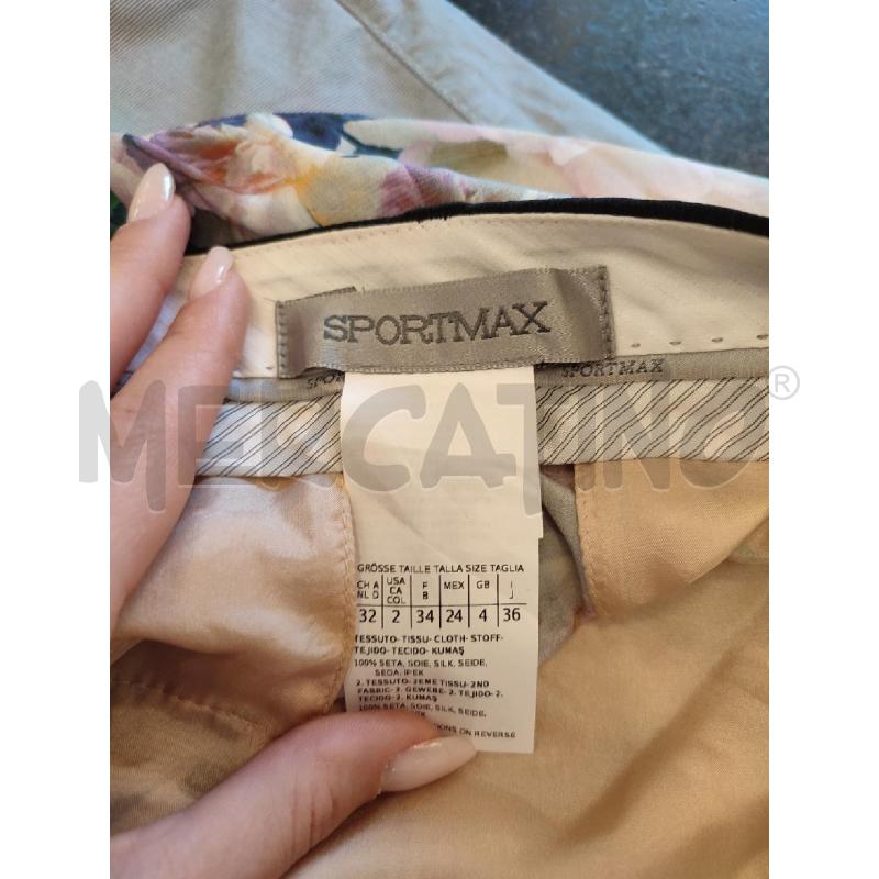 PANTALONE DONNA FIORI SPORTMAX SETA  | Mercatino dell'Usato Roma montemario 2