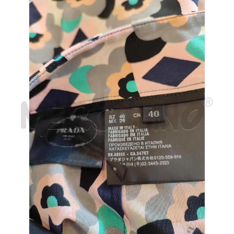 PANTALONE DONNA GRIGIO PRADA SETA FIORI | Mercatino dell'Usato Roma montemario 2