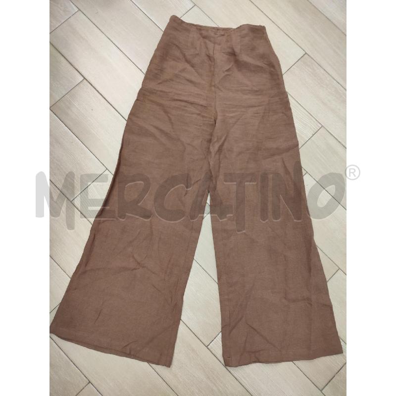 PANTALONE DONNA MARRONE 120%LINO | Mercatino dell'Usato Roma montemario 1