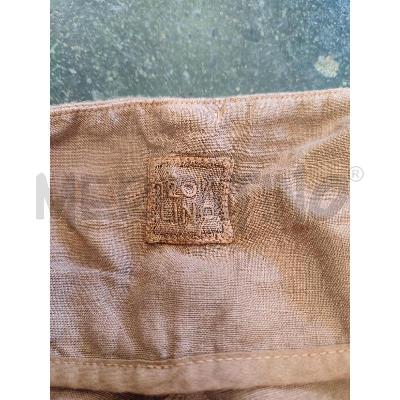 PANTALONE DONNA MARRONE 120%LINO | Mercatino dell'Usato Roma montemario 2