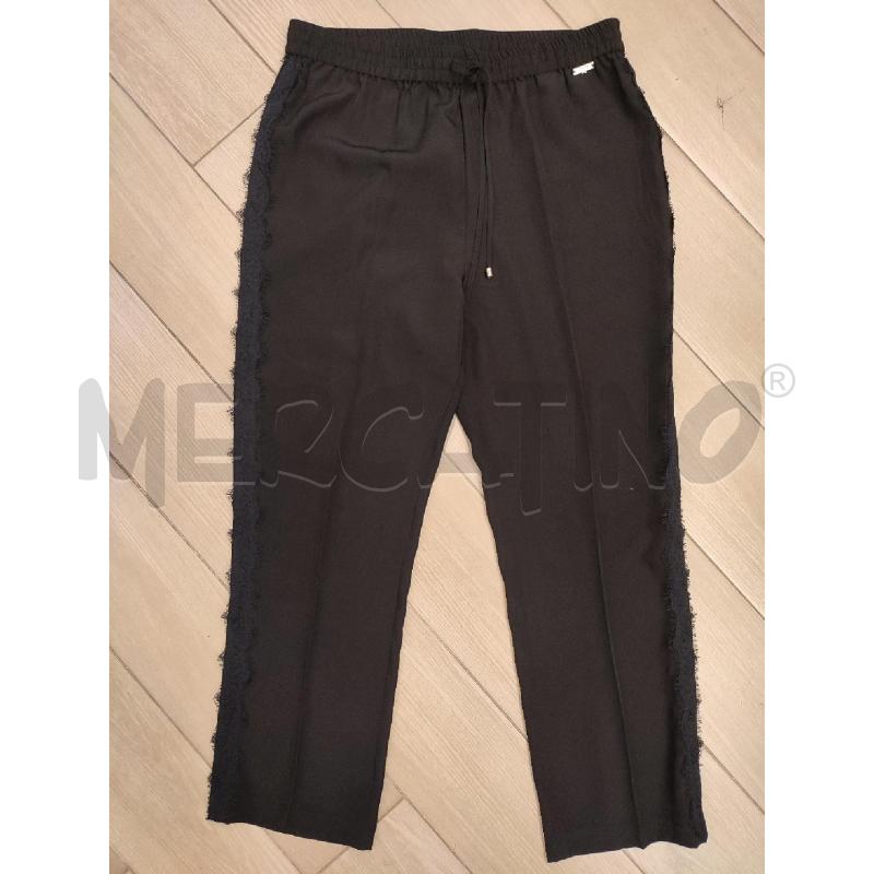 PANTALONE DONNA NERO SCEE LATI PIZZO | Mercatino dell'Usato Roma montemario 1