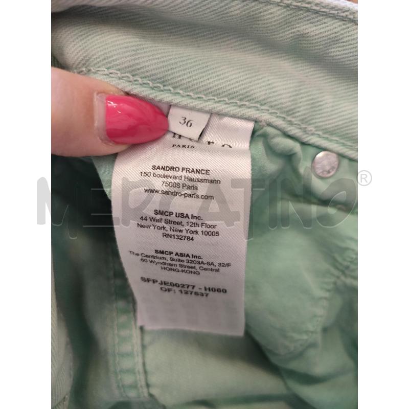 PANTALONE DONNA VERDE SANDRO | Mercatino dell'Usato Roma montemario 3