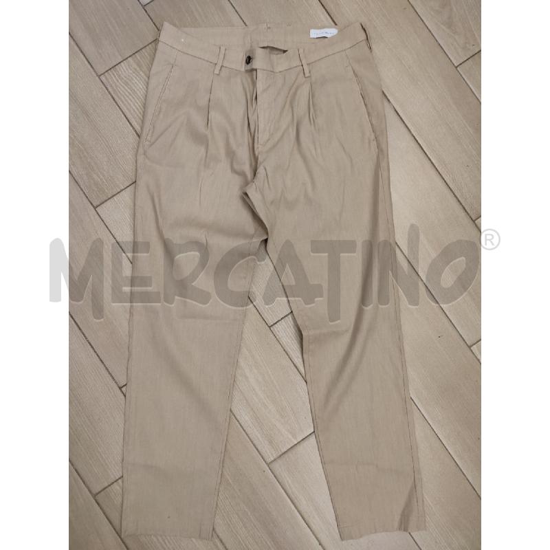 PANTALONE UOMO BEIGE LINO MASSIMO REBECCHI | Mercatino dell'Usato Roma montemario 1
