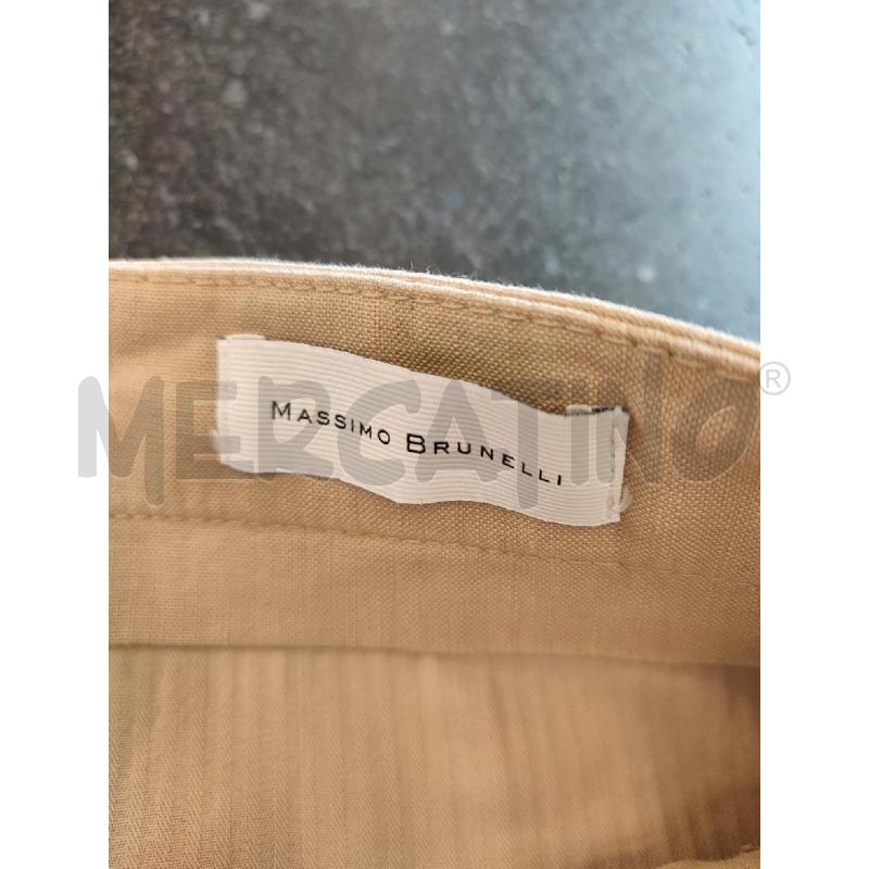 PANTALONE UOMO BEIGE LINO MASSIMO REBECCHI | Mercatino dell'Usato Roma montemario 2