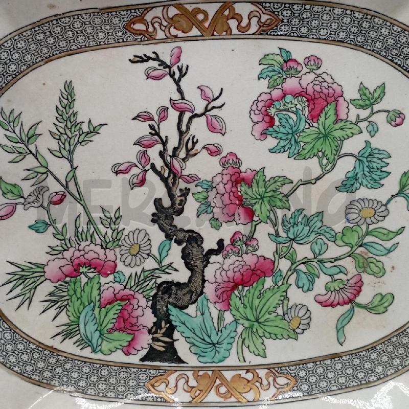 PIATTO CER INGLESE FIORI ROSA | Mercatino dell'Usato Roma montemario 3