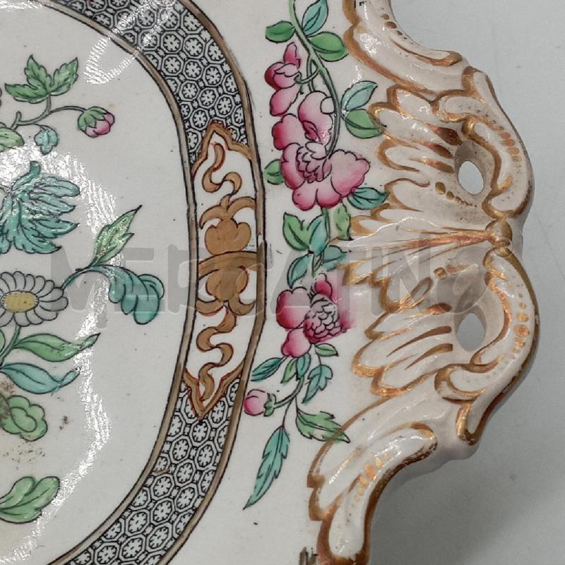 PIATTO CER INGLESE FIORI ROSA | Mercatino dell'Usato Roma montemario 4