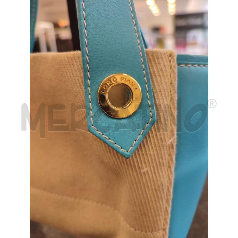 POCHETTE LORO PIANA CELESTE LINO  | Mercatino dell'Usato Roma montemario 2