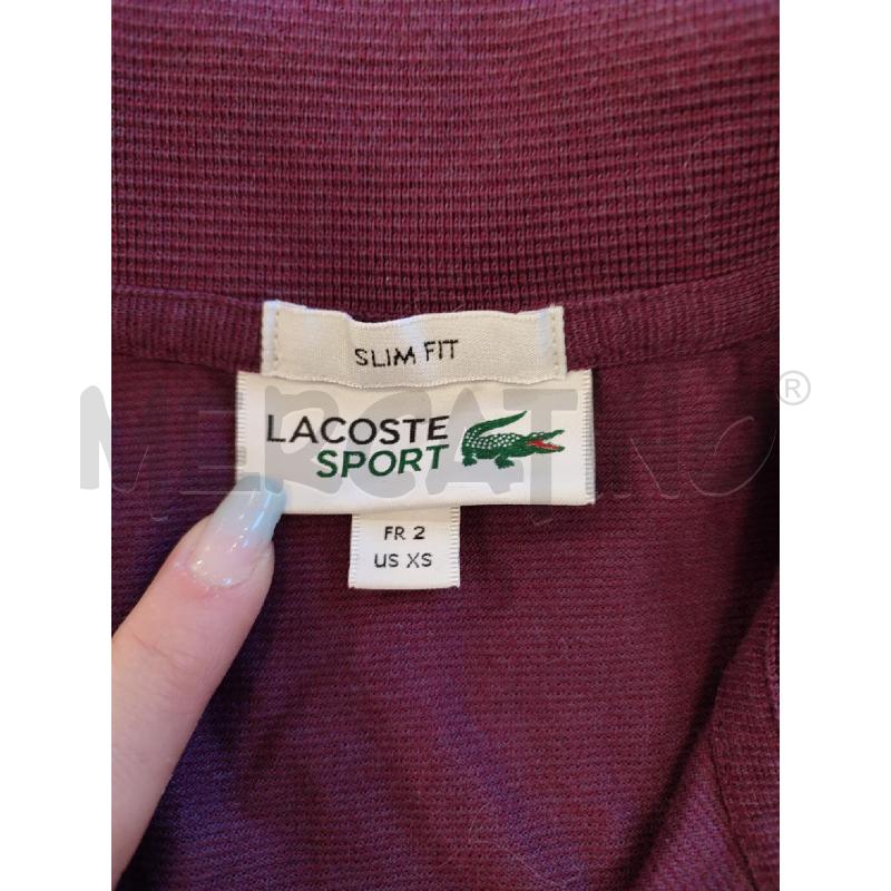 POLO DONNA VIOLA LACOSTE MANICHE LUNGHE | Mercatino dell'Usato Roma montemario 2