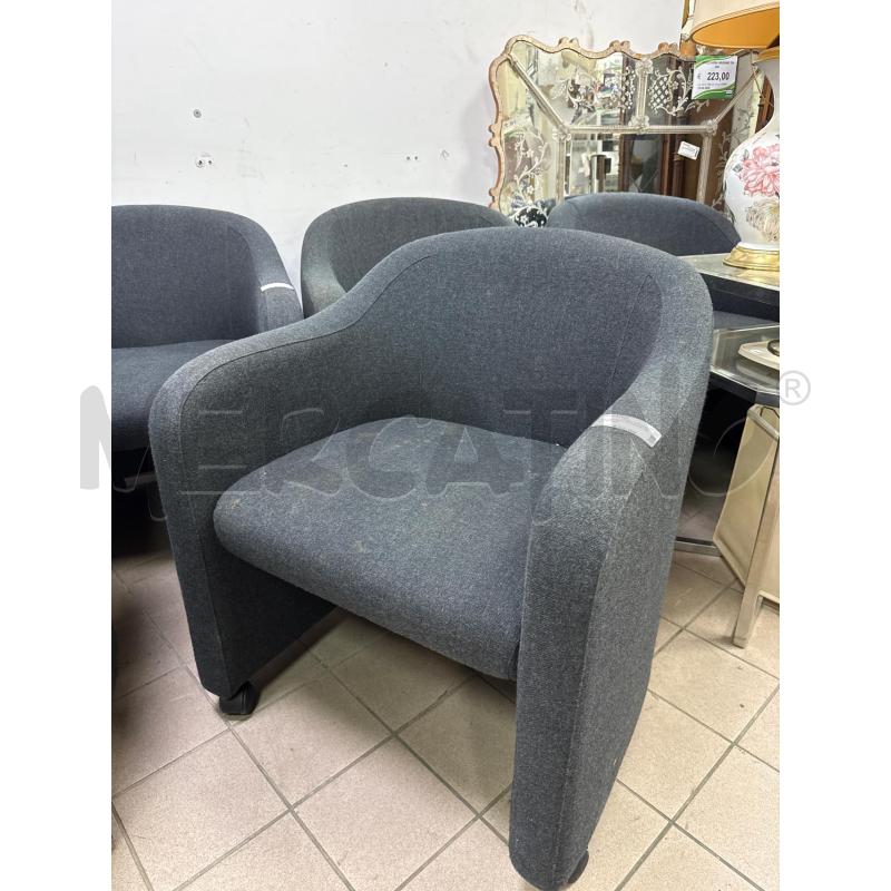 POLTRONA C/ROTELLE TESS GRIGIO | Mercatino dell'Usato Roma montemario 1