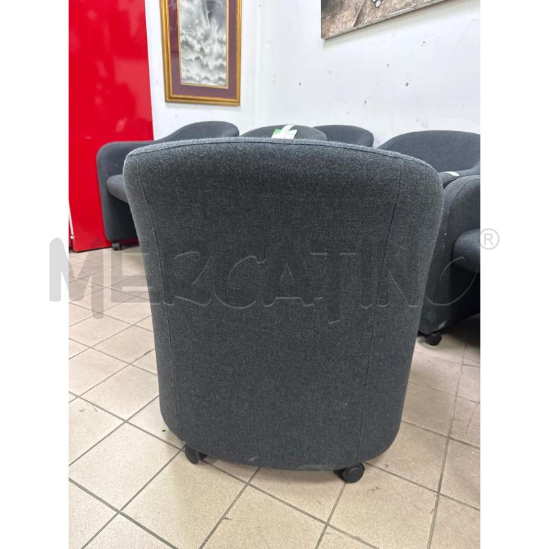 POLTRONA C/ROTELLE TESS GRIGIO | Mercatino dell'Usato Roma montemario 2