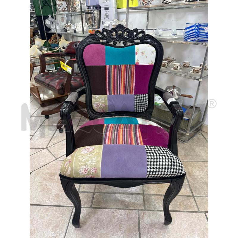POLTRONA NEOCLASSICA PATCHWORK | Mercatino dell'Usato Roma montemario 1