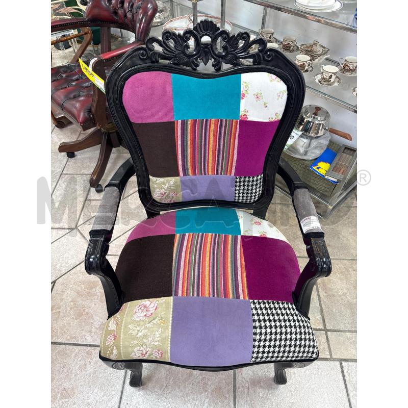 POLTRONA NEOCLASSICA PATCHWORK | Mercatino dell'Usato Roma montemario 2