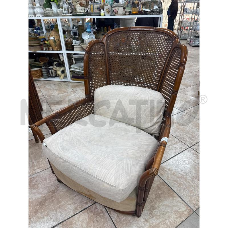 POLTRONA PAGLIA VIENNA EFFETTO BAMBU | Mercatino dell'Usato Roma montemario 1