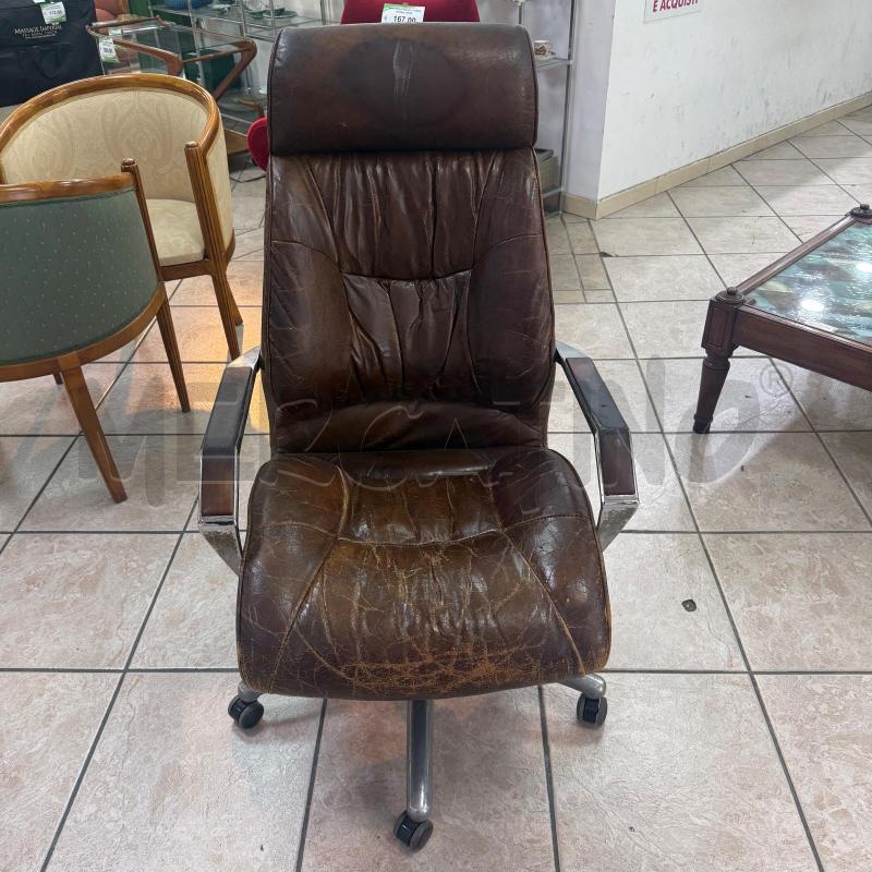 POLTRONA PELLE MARRONE DA RIV | Mercatino dell'Usato Roma montemario 1