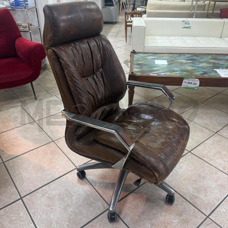 POLTRONA PELLE MARRONE DA RIV | Mercatino dell'Usato Roma montemario 3