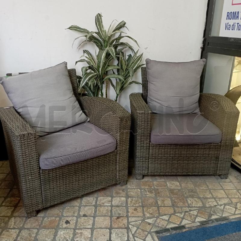 POLTRONA RATTAN GRIGIA | Mercatino dell'Usato Roma montemario 1