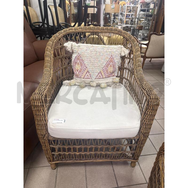 POLTRONA VIMINI + POUF | Mercatino dell'Usato Roma montemario 3