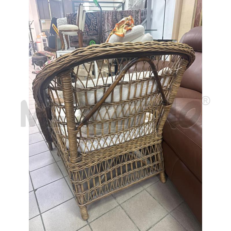 POLTRONA VIMINI + POUF | Mercatino dell'Usato Roma montemario 4