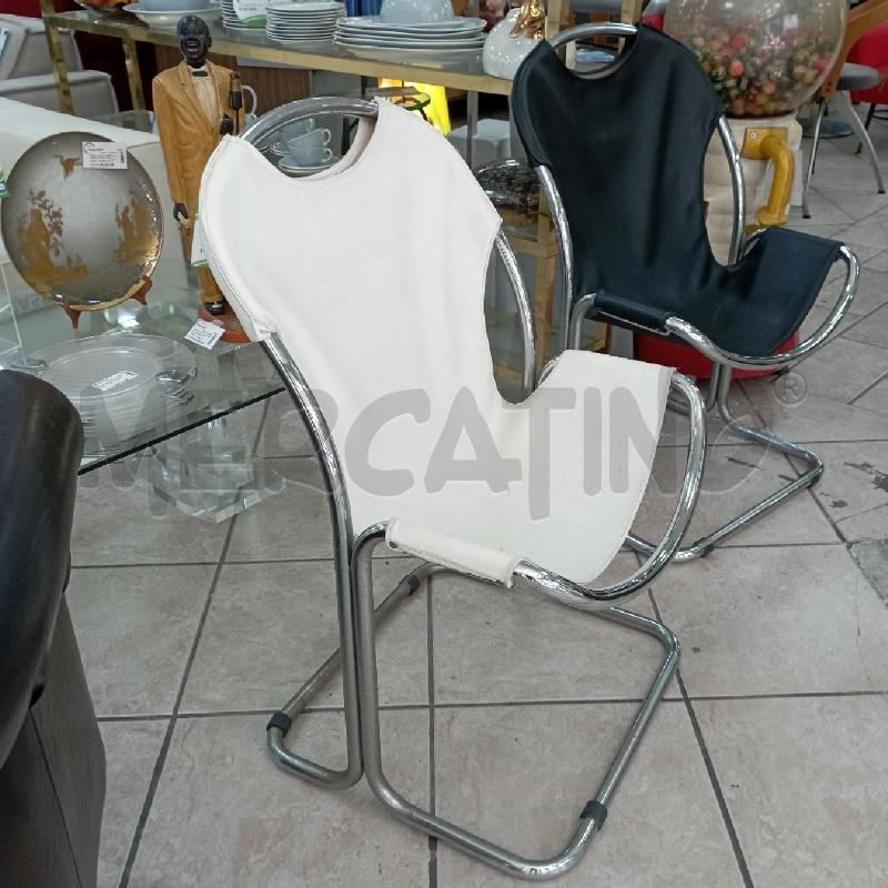 POLTRONCINA BAUHAUS PELLE BIANCA | Mercatino dell'Usato Roma montemario 1